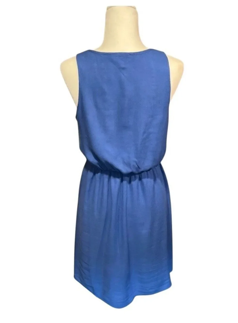 Everly royal blue ruffled front sleeveless dress - M